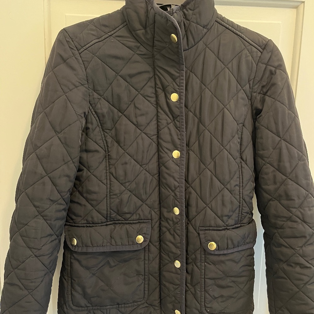 J Crew Women’s Quilted Jacket. Black. Size XXS